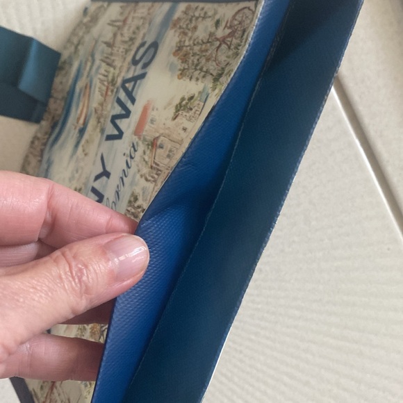 NWT Johnny Was small shopper tote bag. Canal row boat themed - Picture 4 of 5